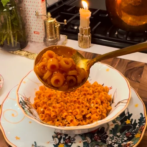 SpaghettiOs + Pizza Hut Cheese Sticks