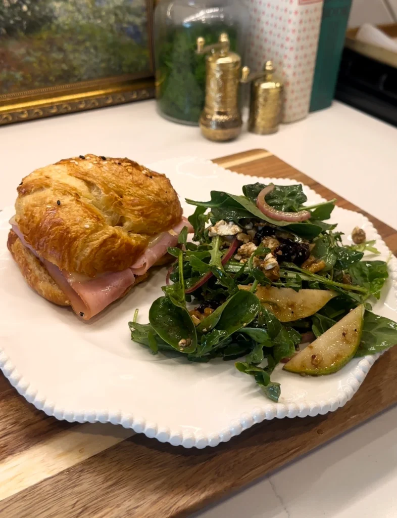 Sweet and Savory Ham and Cheese Baked Croissants