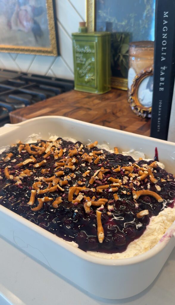 KB's Salty-Sweet Blueberry Pretzel Salad
