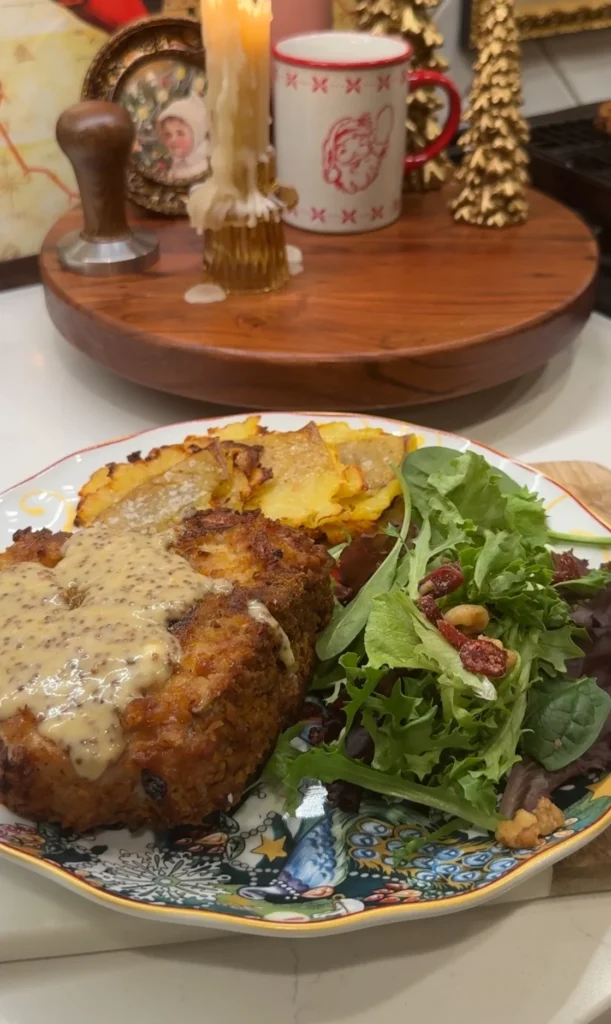 Honey Mustard Pretzel-Crusted Pork Chops with Honey Mustard Sauce
