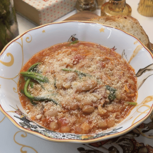 Tuscan White Bean + Parmesan Soup
