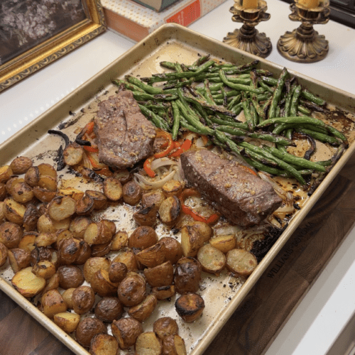 Easy Cowboy Butter Sheet Pan Steak Dinner