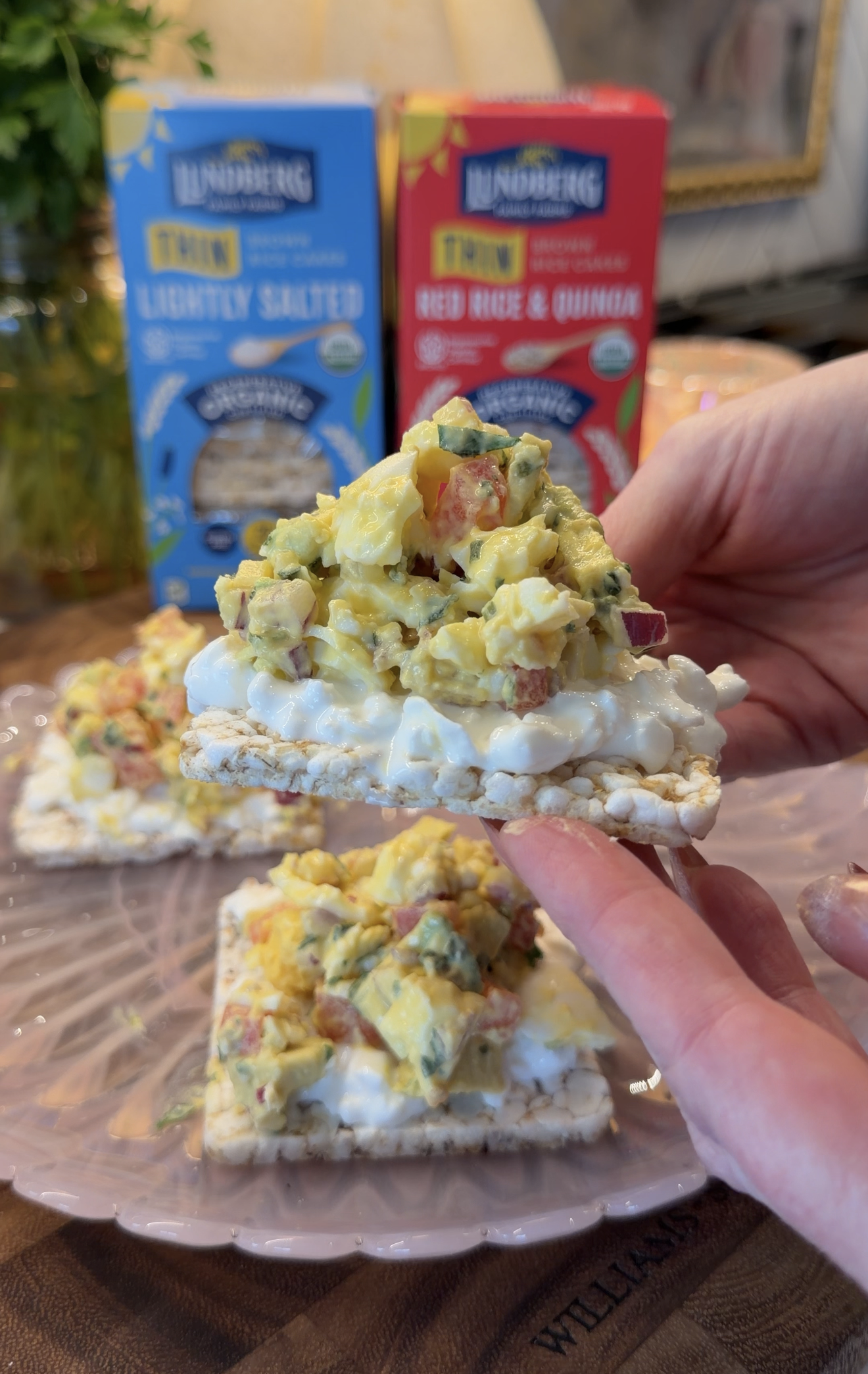 Easy Egg Avocado Salad Rice Cakes