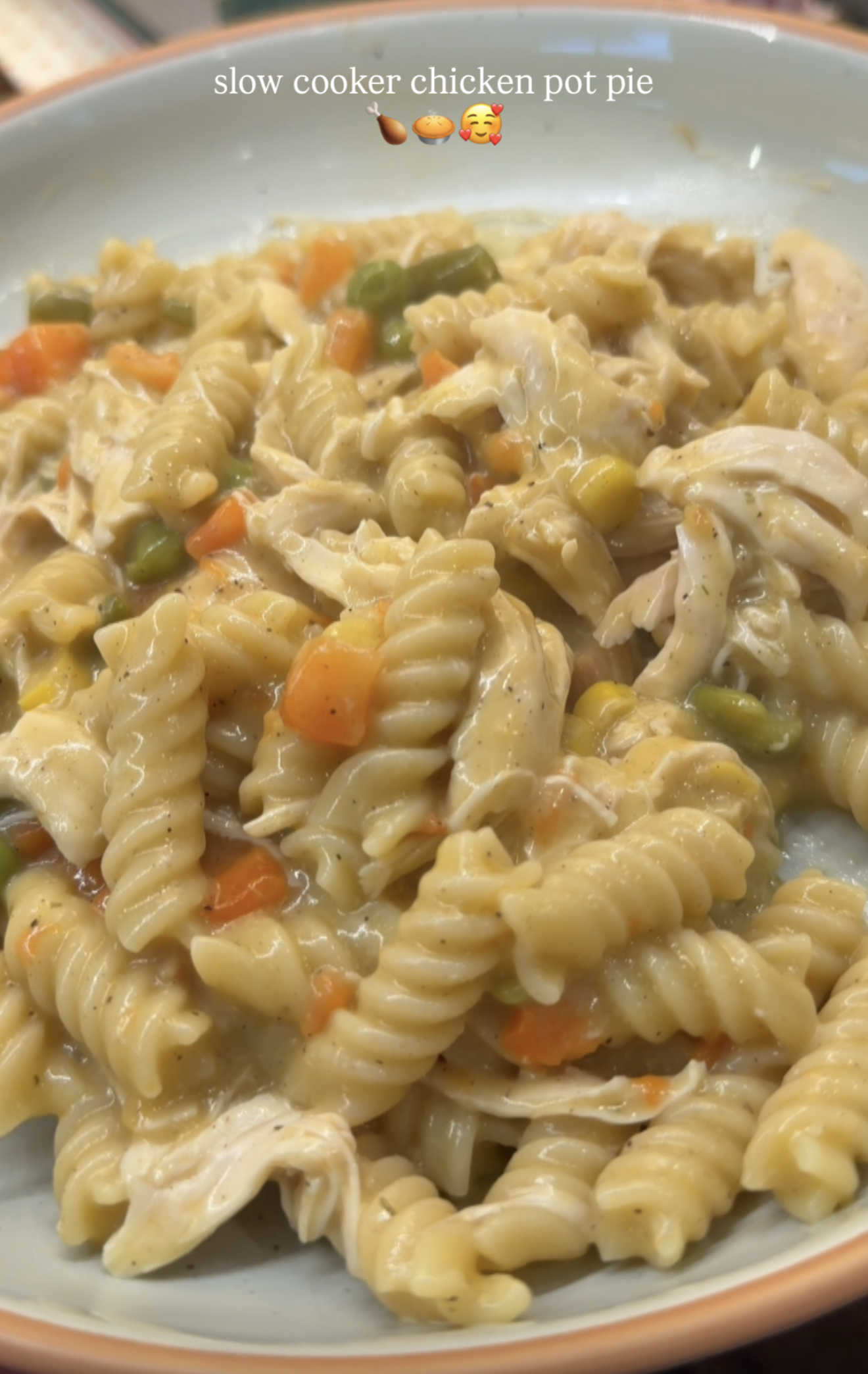 Chicken pot pie pasta