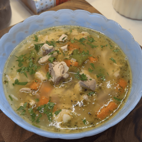 Anti-Inflammatory Lemon Ginger Chicken & Rice Soup