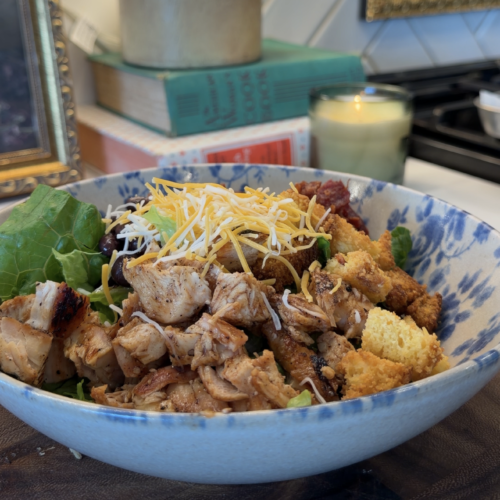 BBQ Chicken Chopped Salad with Cornbread Croutons