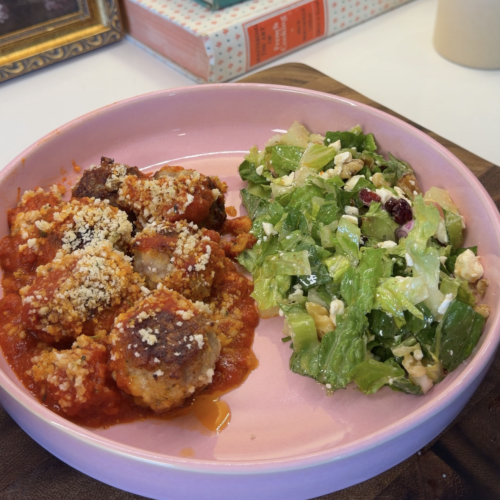 Saucy Turkey Meatballs with Marinara and Panko Parmesan Crumbs
