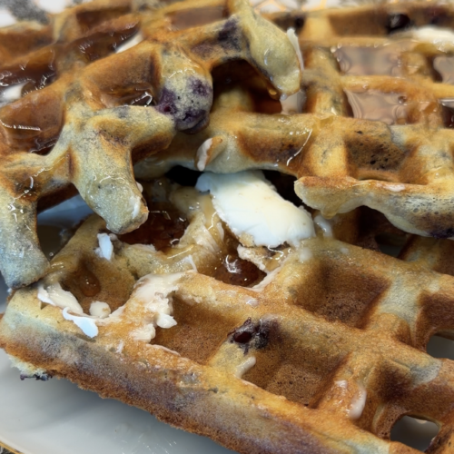 Diner-Style Blueberry Waffles