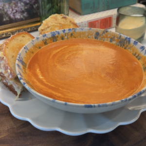 Brown Butter Roasted Tomato Bisque with the Ultimate Grilled Cheese